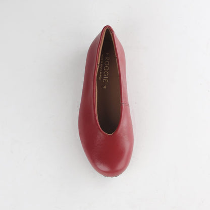 Factory Shop Shoes Froggie Women’s Pump- Red Leather- 13039