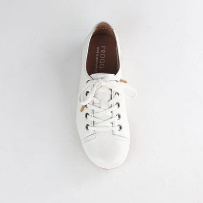 Factory Shop Shoes Froggie Women’s Sneaker- White Leather - 13032
