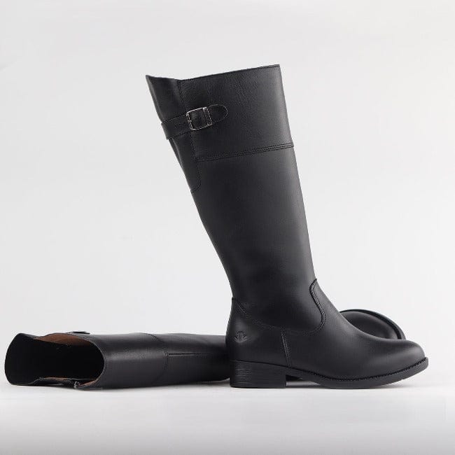 Factory Shop Shoes Knee High Flat Boot in Black - 12629