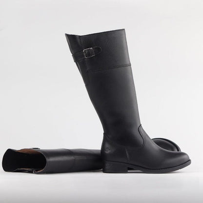 Factory Shop Shoes Knee High Flat Boot in Black - 12629