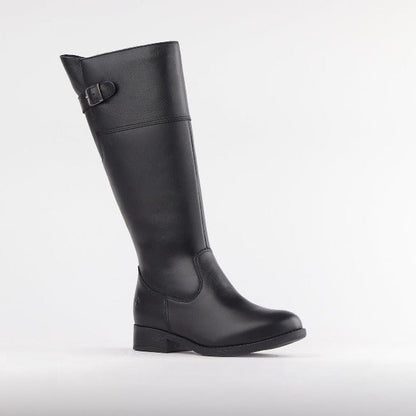 Factory Shop Shoes Knee High Flat Boot in Black - 12629