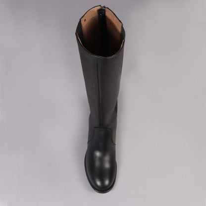 Factory Shop Shoes Knee high Flat Boot in Black - 12645