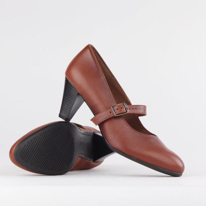 Factory Shop Shoes Mary Jane Court Shoe Chesnut- 12733