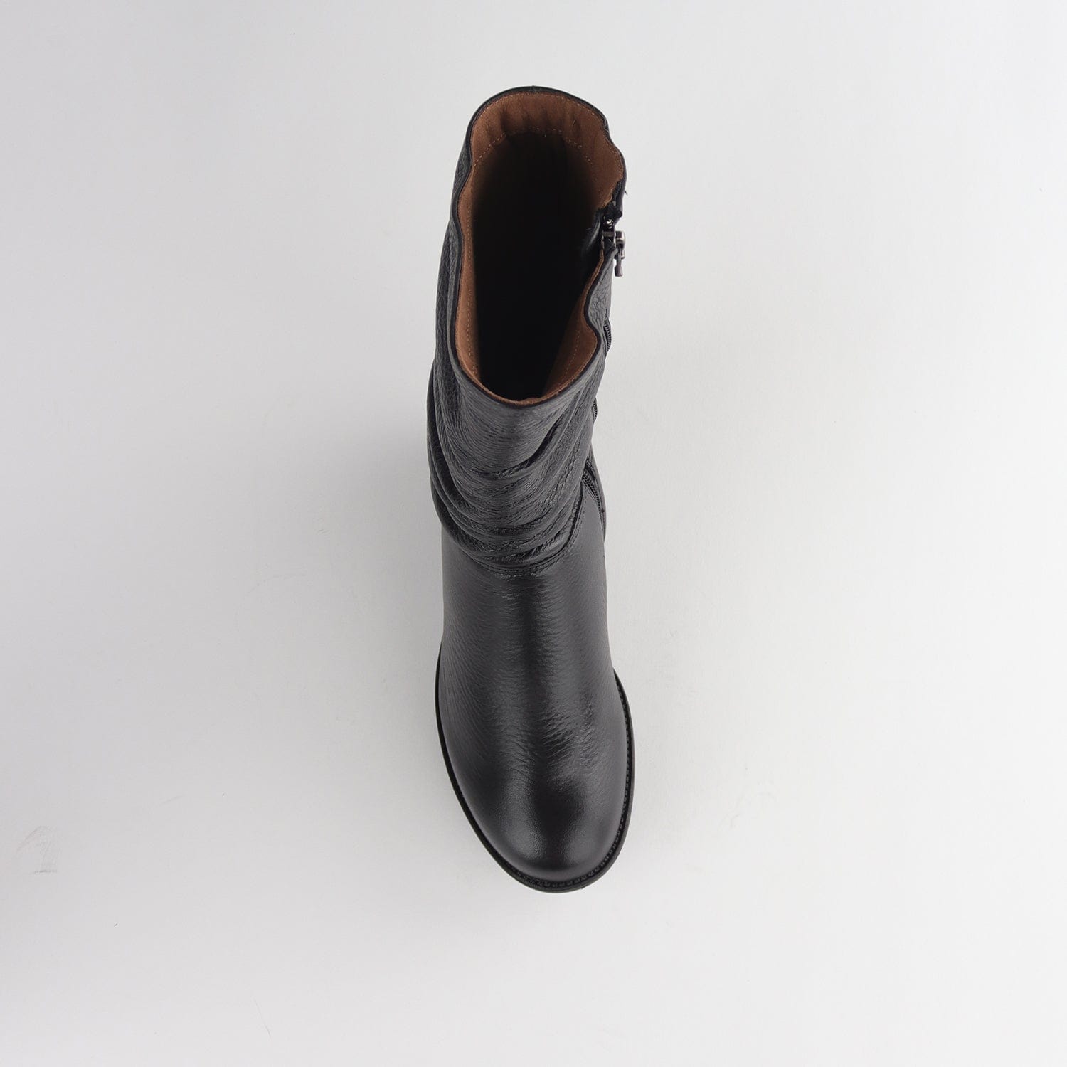Factory Shop Shoes Mid-Calf Flat Boot in Black - 12871