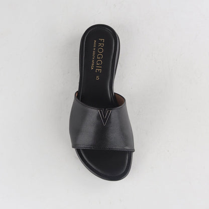 Factory Shop Shoes Mule Flat Sandal Black - 12551