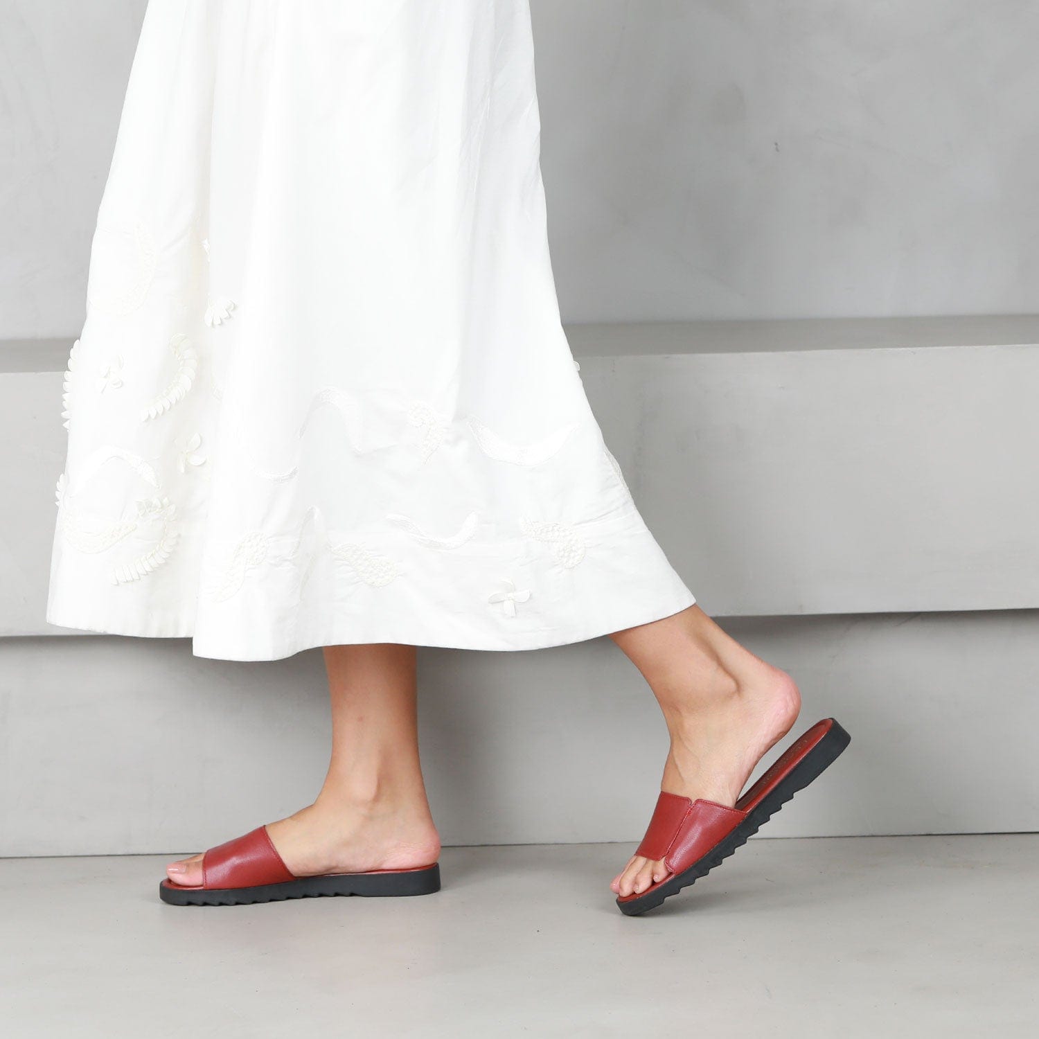 Factory Shop Shoes Mule Flat Sandal in Red - 12920