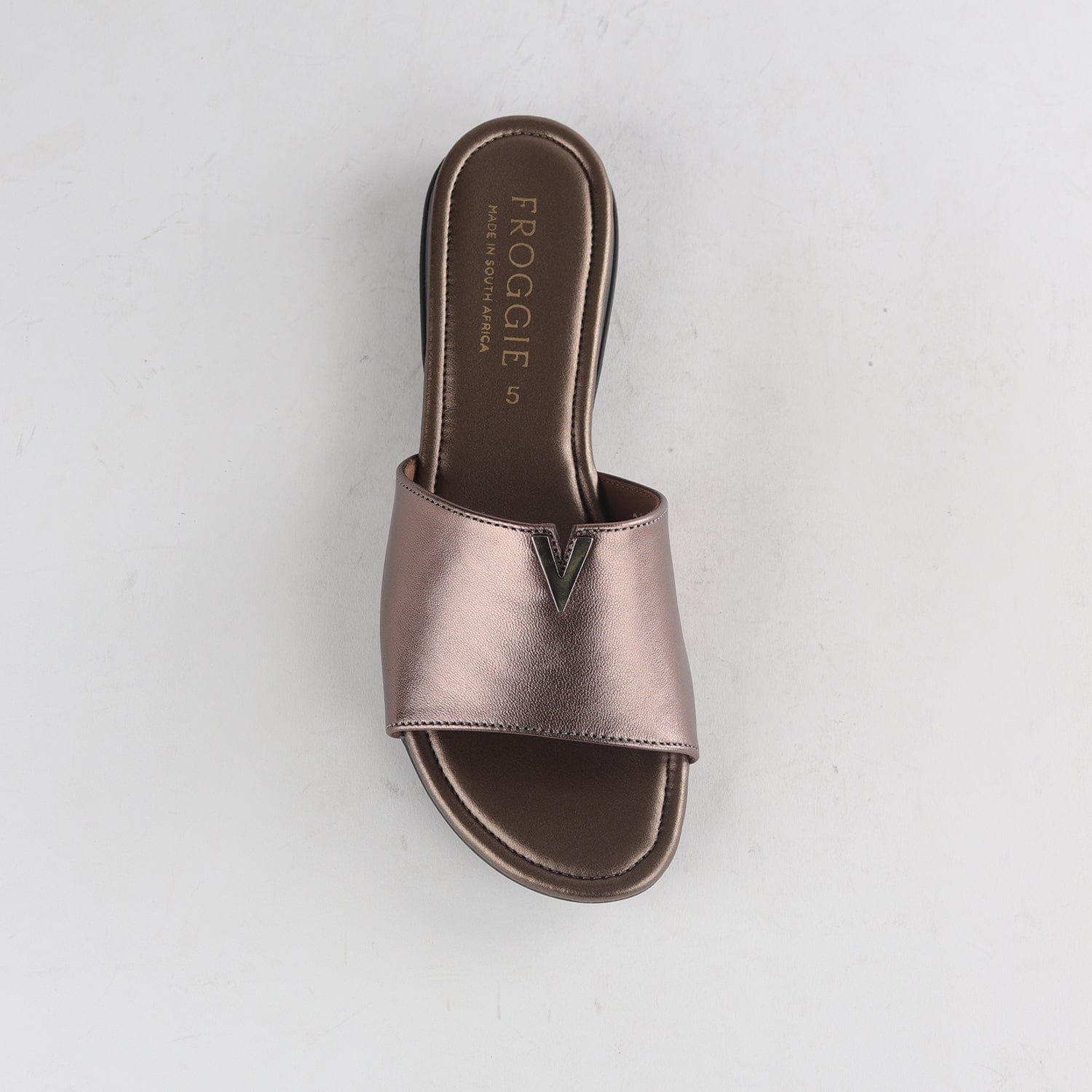 Factory Shop Shoes Mule Flat Sandal Lead Metallic - 12551