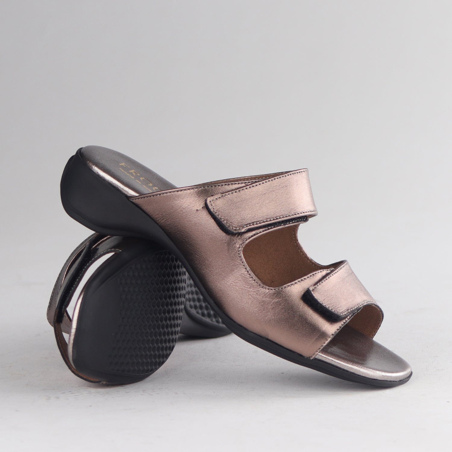 Factory Shop Shoes Mule Sandal in Lead Metallic - 12557