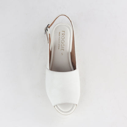 Factory Shop Shoes Peep Toe Slingback Sandal in White - 12870