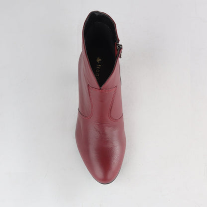 Factory Shop Shoes Pointed Ankle Boot in Red - 12528