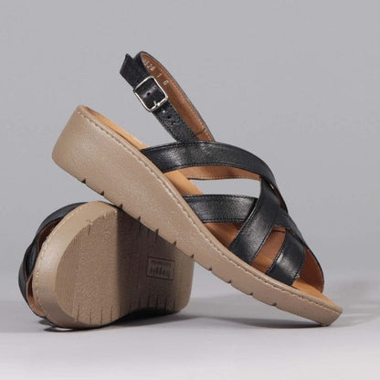 Factory Shop Shoes Slingback Sandal with Removable Footbed in Black - 12534