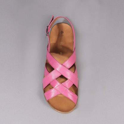 Factory Shop Shoes Slingback Sandal with Removable Footbed in Fuchsia - 12534