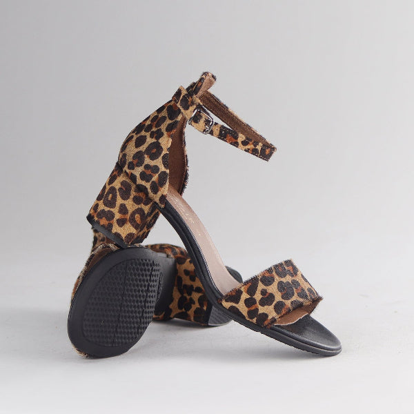 Froggie Closed back ankle strap sandal in Cheetah Print - 11879 - pair. 