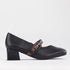 Froggie Shoes 3 / Black Multi / 12606 Mary Jane Block Heel Court in Black Multi - 12606