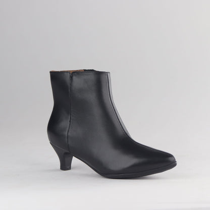 Froggie Shoes Ankle Boots Froggie Women’s Kitten Heel Ankle Boot Black Leather - 12983