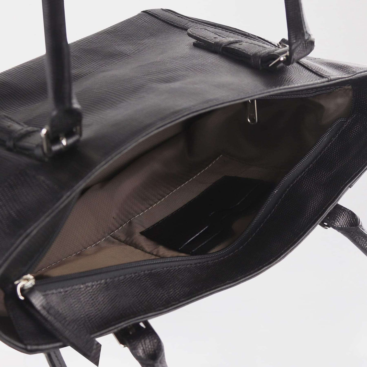 Froggie Shoes Bag non / Black / 202-955 Bella Bianca Black Textured Tote Bag