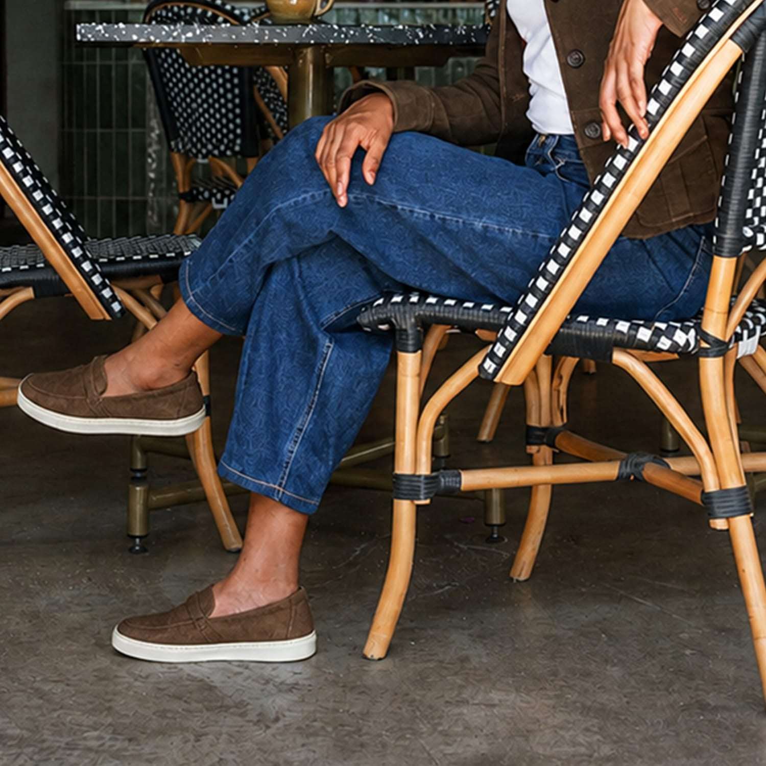 Froggie Shoes Loafers Suede Loafer with Sneaker Sole