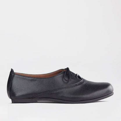 Froggie Shoes Pumps 4 / Black / 13116 Oxford derby lace-up loafer