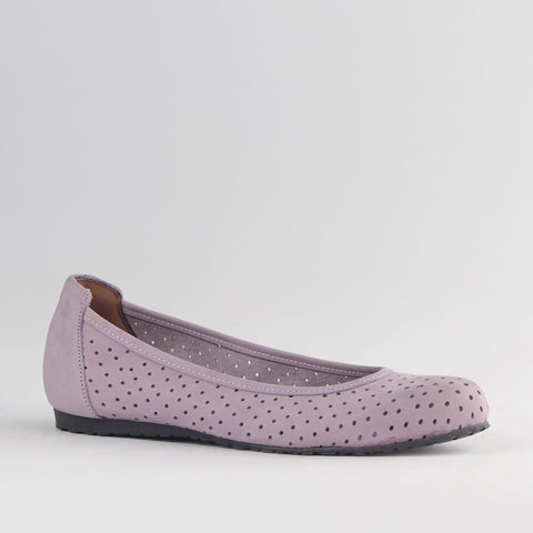 Froggie Shoes Pumps Froggie Women's Flat Punched Pump - Lilac nubuck Leather - 13094