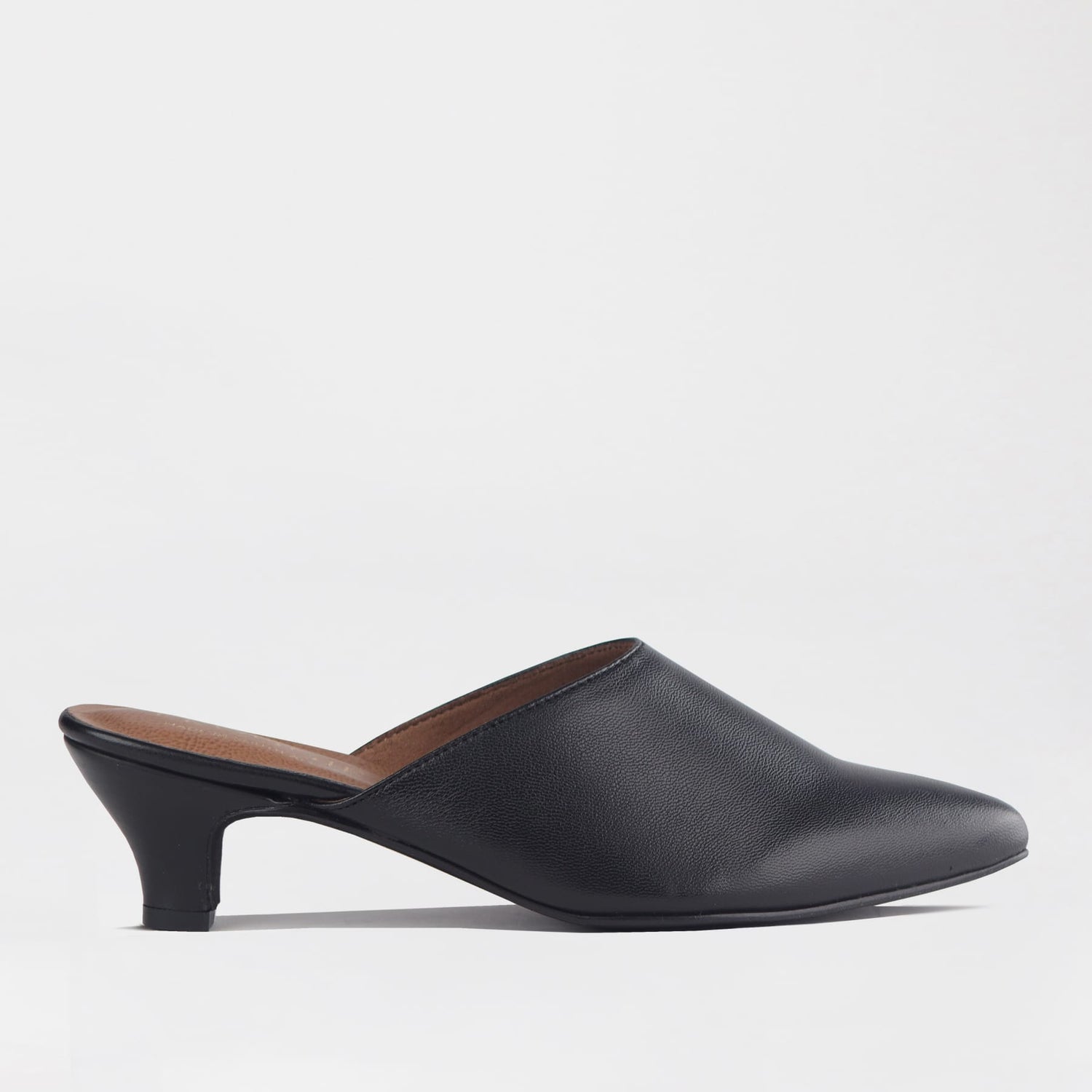 Froggie Shoes Sandals Black 13113 Kitten Heel Mule - side.