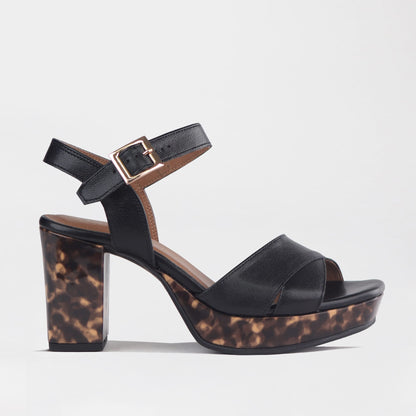 Froggie Shoes Sandals 3 / Black Multi1 / 12676 High Heel Platform Sandal
