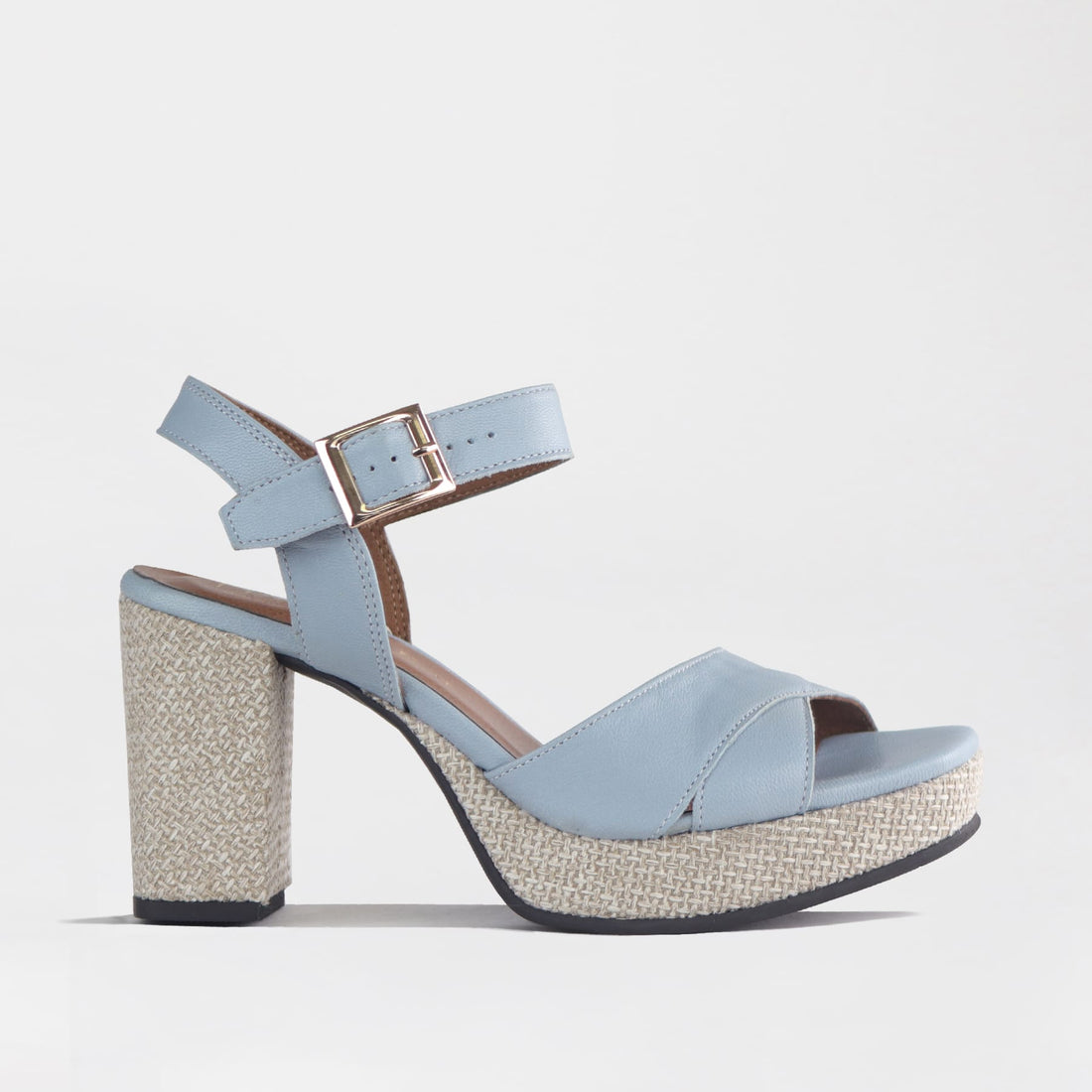 Froggie Shoes Sandals 3 / Pale Blue Multi / 12676 High Heel Platform Sandal