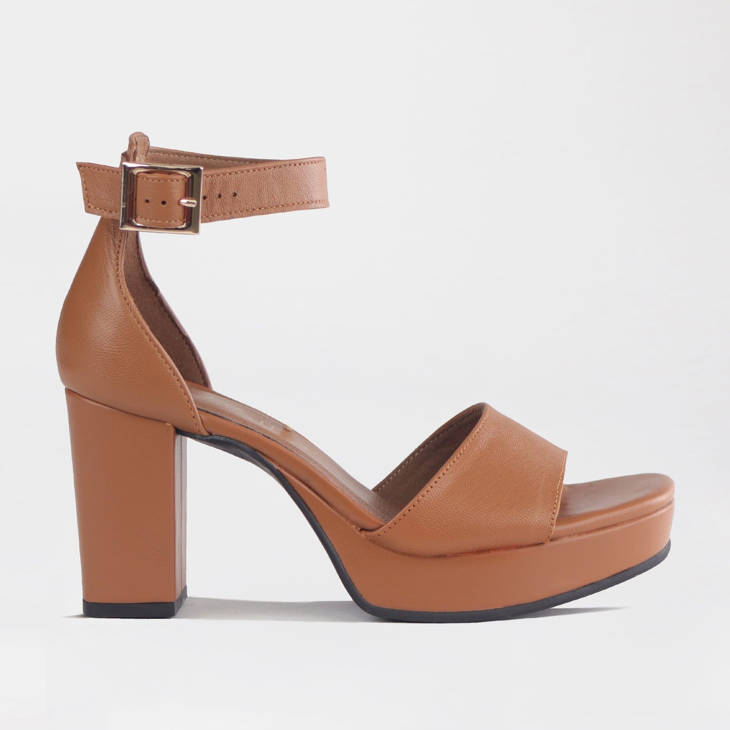 Froggie Shoes Sandals 3 / Tan / 13061 Closed Back Block Heel Sandal