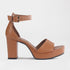 Froggie Shoes Sandals 3 / Tan / 13061 Closed Back Block Heel Sandal