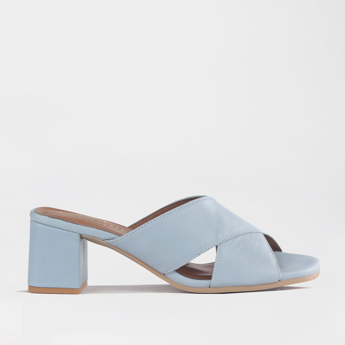 Froggie Shoes Sandals 4 / Pale Blue / 12738 Block Heel Mule Sandal