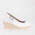 Froggie Shoes Sandals 4 / White / 13076 Slingback Wedge Peep toe Espadrille