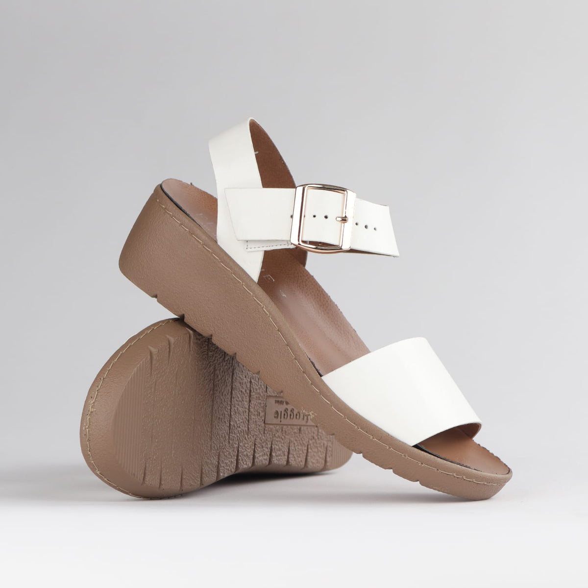 Froggie Shoes Sandals Double Band Slingback Wedge Sandal