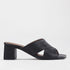 Froggie Shoes Sandals Froggie Womens  Block Heel Mule Sandal-Black Leather - 12738
