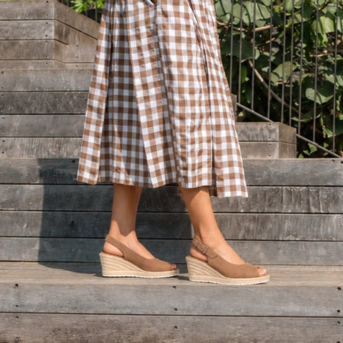 Froggie Shoes Sandals Slingback Wedge Peep toe Espadrille