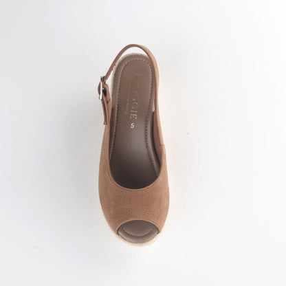 Froggie Shoes Sandals Slingback Wedge Peep toe Espadrille