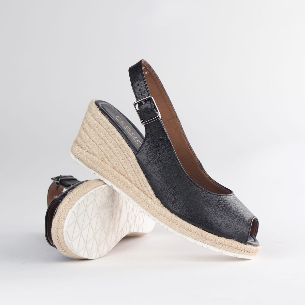 Froggie Shoes Sandals Slingback Wedge Peep toe Espadrille