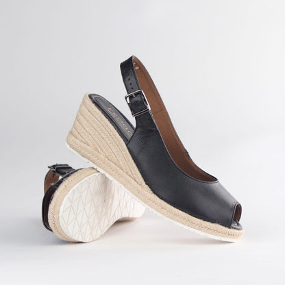 Froggie Shoes Sandals Slingback Wedge Peep toe Espadrille