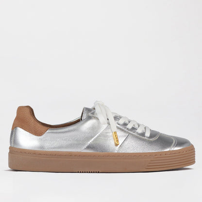 Froggie Shoes Shoes 12795 / Multi Silver / 4 Retro Lace-up Sneaker in Silver Multi -12795