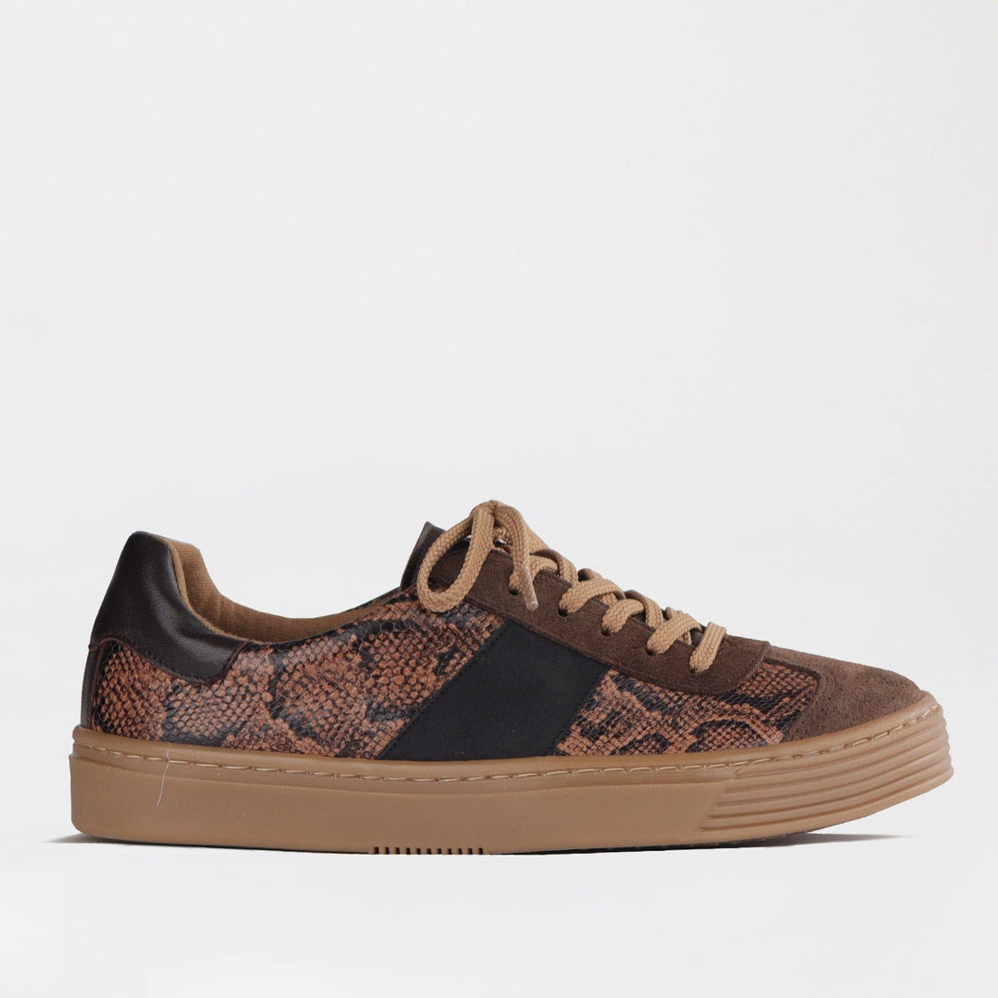 Froggie Shoes Shoes 12795 / Saddle Multi / 4 Retro Lace-up Sneaker in Python Multi -12795