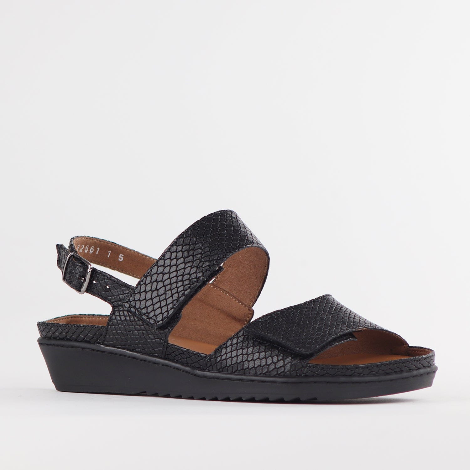 Froggie Shoes Shoes 2-Strap Sandal with Removable Footbed in Black - 12655