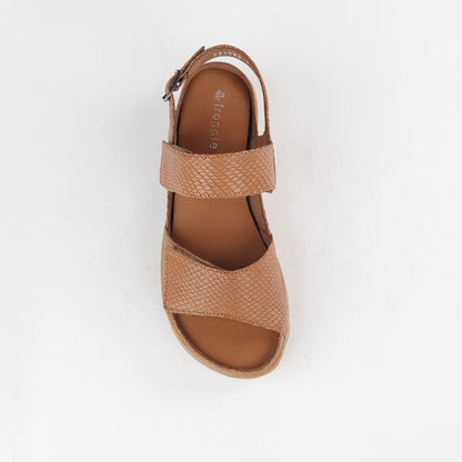 Froggie Shoes Shoes 2-Strap Sandal with Removable Footbed in Tan - 12655