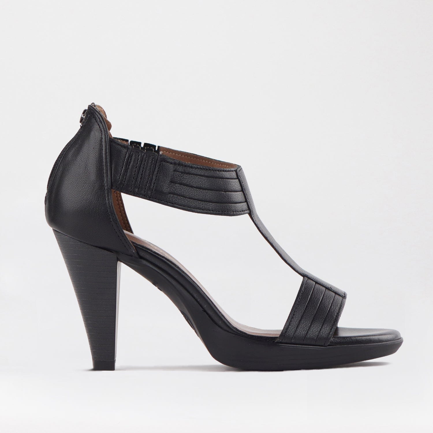 Froggie Shoes Shoes 3 / Black / 10729 T-Bar High Heel Sandal in Black - 10729