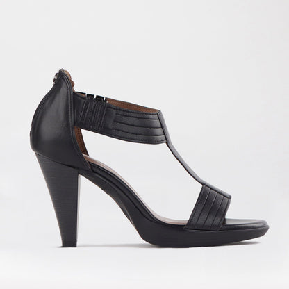 Froggie Shoes Shoes 3 / Black / 10729 T-Bar High Heel Sandal in Black - 10729