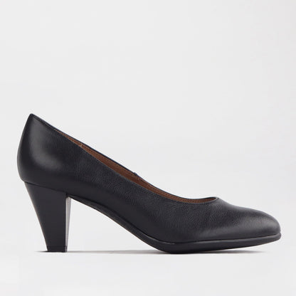 Froggie Shoes Shoes 3 / Black / 12045 Mid Heel Court Shoe in Black - 12045