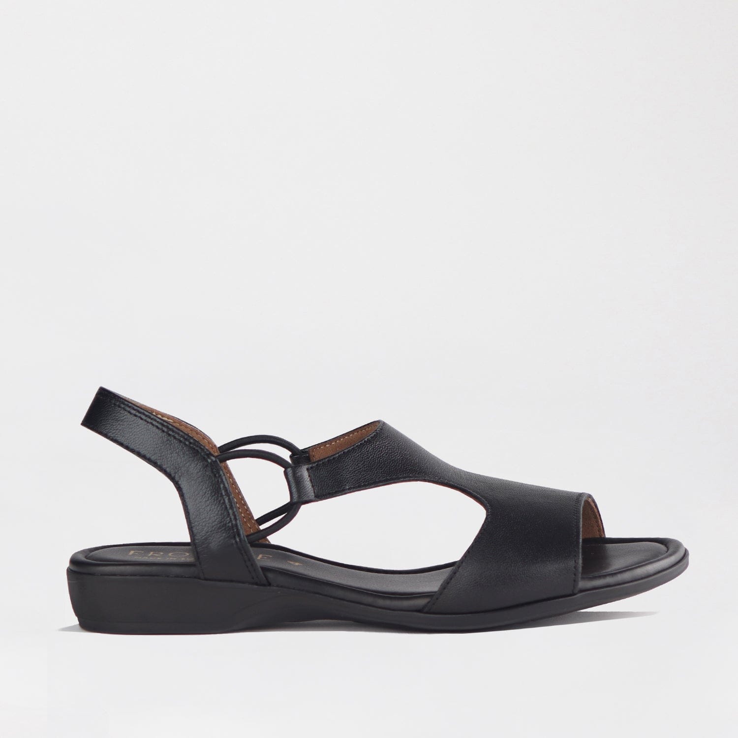 Froggie Shoes Shoes 3 / Black / 12104 Slingback T-Bar Flat Sandal in Black - 12104