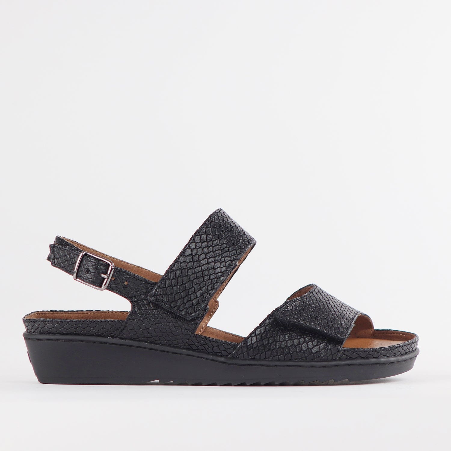 Froggie Shoes Shoes 3 / Black / 12655 2-Strap Sandal with Removable Footbed in Black - 12655