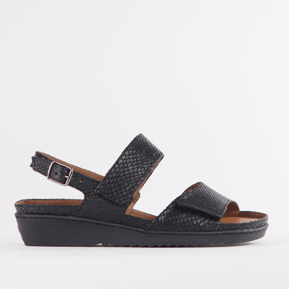 Froggie Shoes Shoes 3 / Black / 12655 2-Strap Sandal with Removable Footbed in Black - 12655