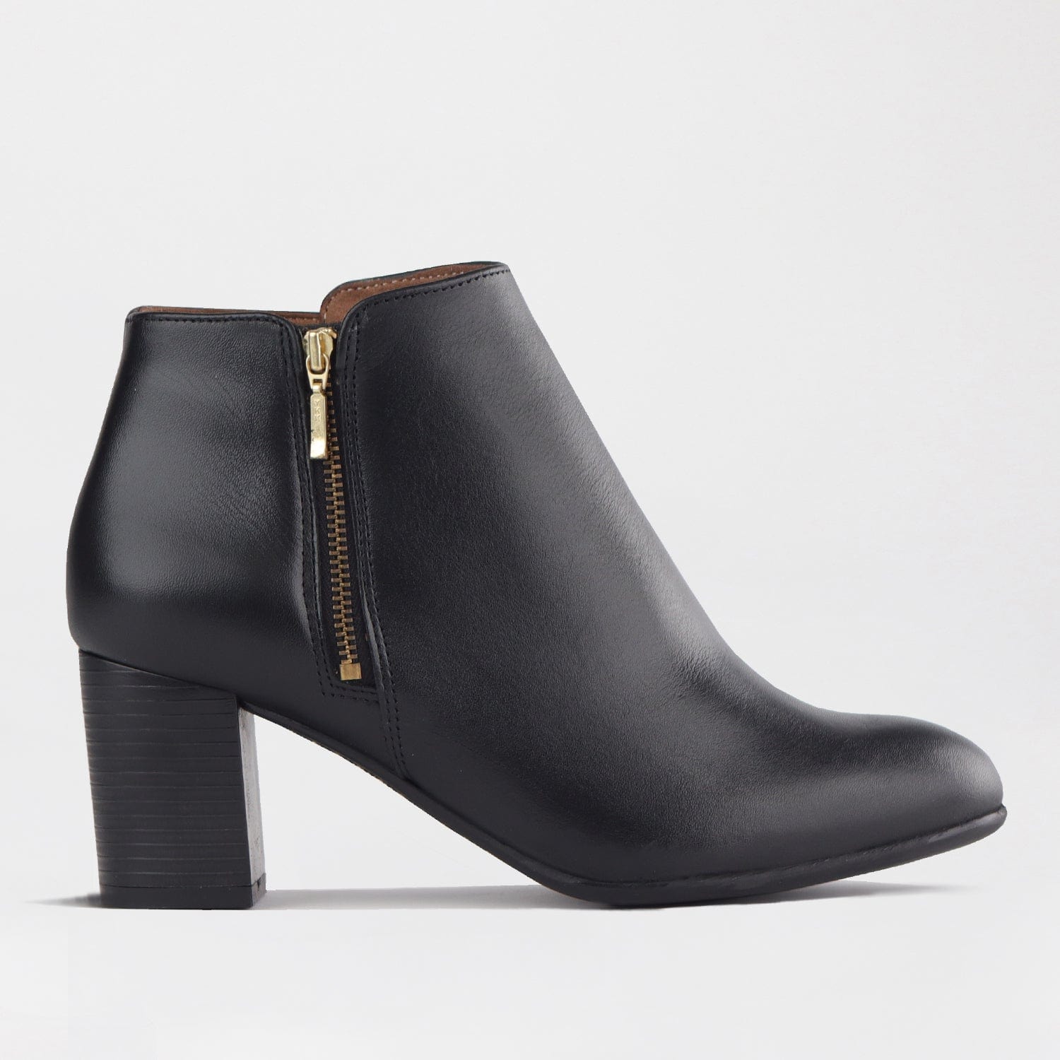 Froggie Shoes Shoes 3 / Black / 12767 Block Heel Ankle Boot with zip in Black - 12767