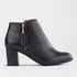 Froggie Shoes Shoes 3 / Black / 12767 Block Heel Ankle Boot with zip in Black - 12767