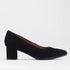Froggie Shoes Shoes 3 / Black Suede / 12604 Pointed Block Heel Court Shoes in Black Suede - 12604