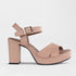 Froggie Shoes Shoes 3 / Blush / 12676 High Heel Platform Sandal in Blush - 12676